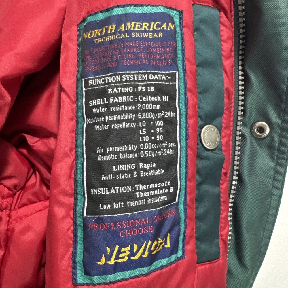 Retro VTG NEVICA  Ski Snowboard Jacket‎  RECCO Sz 38 M Teal - Picture 11 of 15